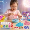 Zestaw kreatywny lampka jednorożec LED piasek kinetyczny DIY farby