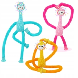 Rozciągające sensoryczne antystresowe rurki fidget pop tube LED z przyssawką