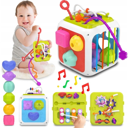 Kostka sensoryczna Montessori 7w1