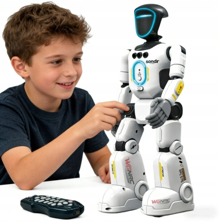 Robot interaktywny zdalnie sterowany głosem programowany chodzi mówi tańczy