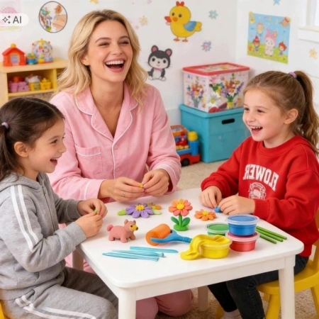 Zestaw kreatywny modelowanie bukietu kwiatów wazonu modelina glina 37w1