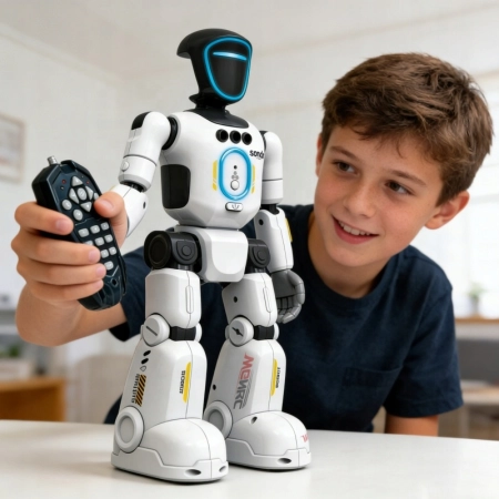 Robot interaktywny zdalnie sterowany głosem programowany chodzi mówi tańczy