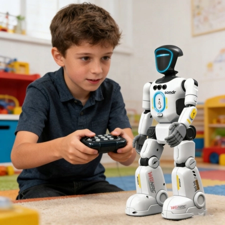 Robot interaktywny zdalnie sterowany głosem programowany chodzi mówi tańczy