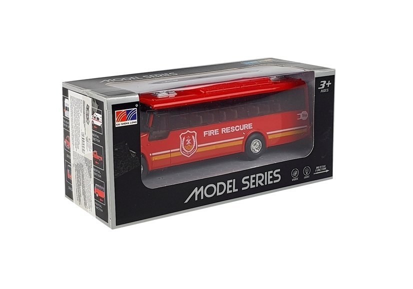 Model Autobusu Bus Straży Pożarnej Świeci Czerwony