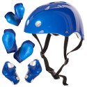 Kask + ochraniacze z regulacją dla dzieci na rolki, rower, łyżworolki niebieski