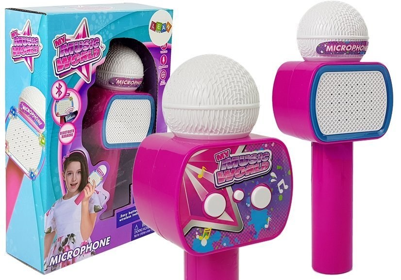 Mikrofon Dziecięcy Bezprzewodowy Karaoke Głośnik Bluetooth Różowy