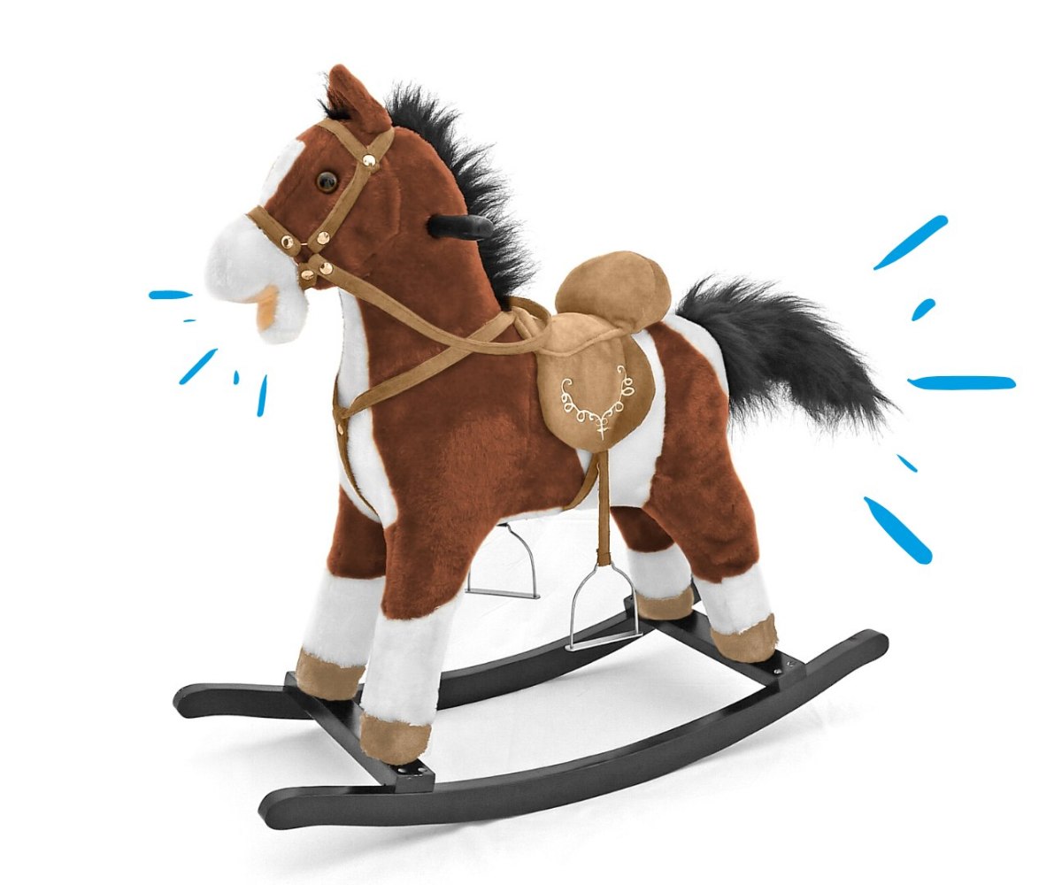 Koń na biegunach dla dzieci Mustang Milly Mally ciemny brąz