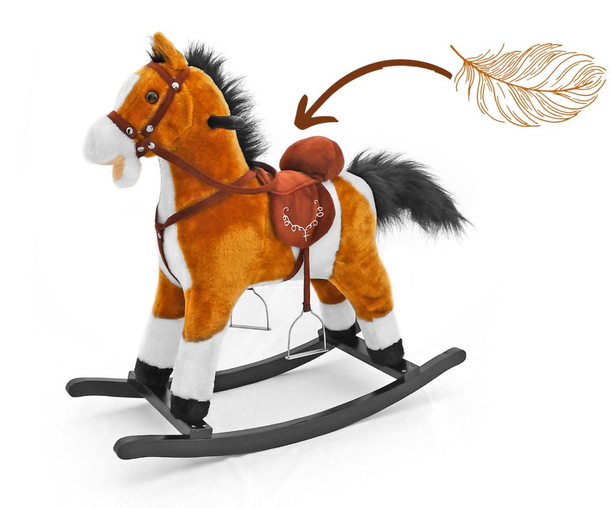 Koń na biegunach dla dzieci Mustang Milly Mally jasny brąz