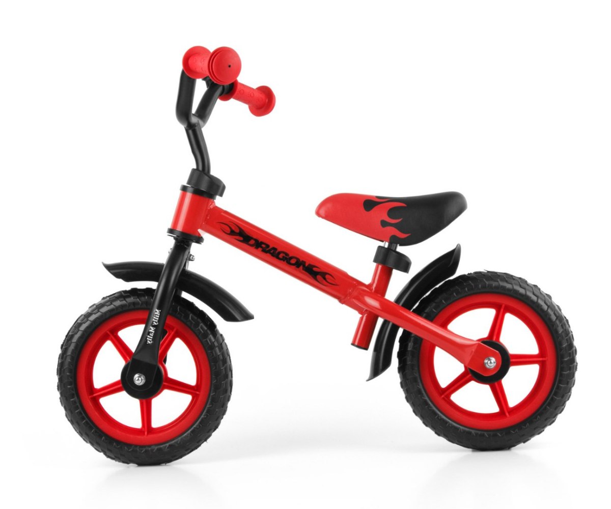 Rowerek biegowy dla dzieci Dragon czerwony Milly Mally