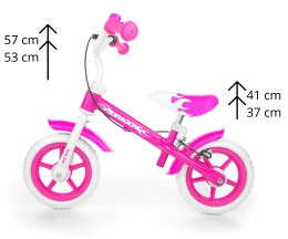 Rowerek biegowy dla dzieci Dragon z hamulcem Milly Mally różowy