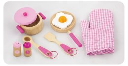 Drewniany zestaw śniadaniowy dla dzieci - pink Viga