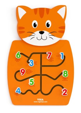 Drewniana sensoryczna tablica manipulacyjna - kotek Viga