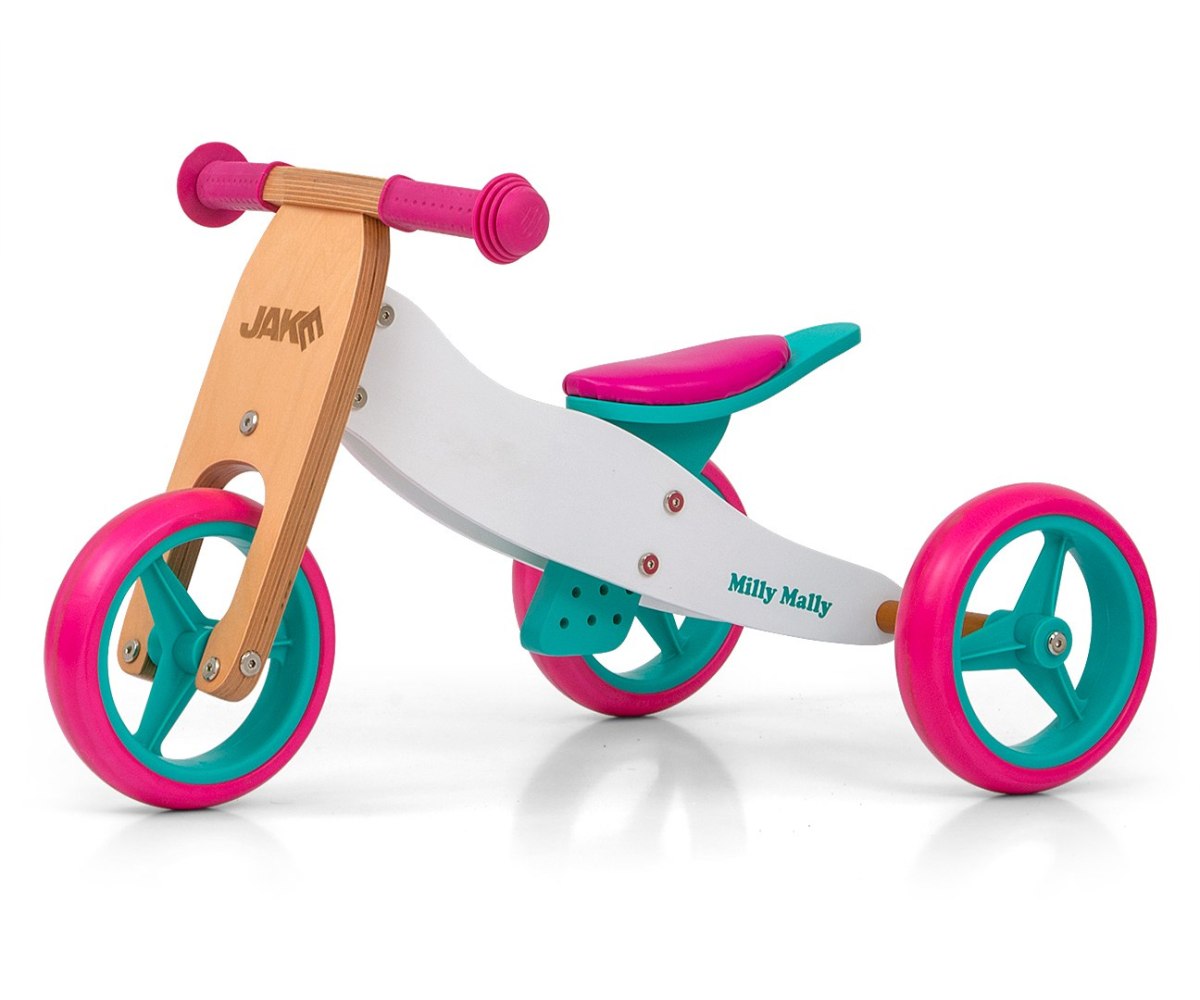 Drewniany rowerek biegowy trójkołowy dla dzieci Classic Candy Jake Milly Mally