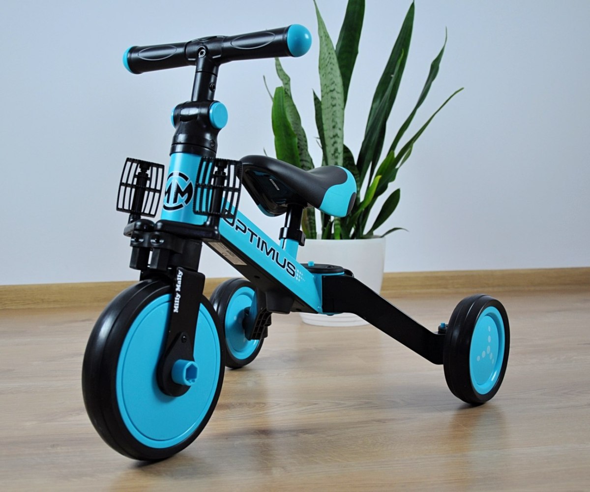 Rowerek biegowy trójkołowy 3w1 Optimus niebieski Milly Mally