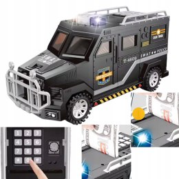 Skarbonka Sejf Elektryczny Pojazd Policyjny Policja Pieniądze Banknoty Kod