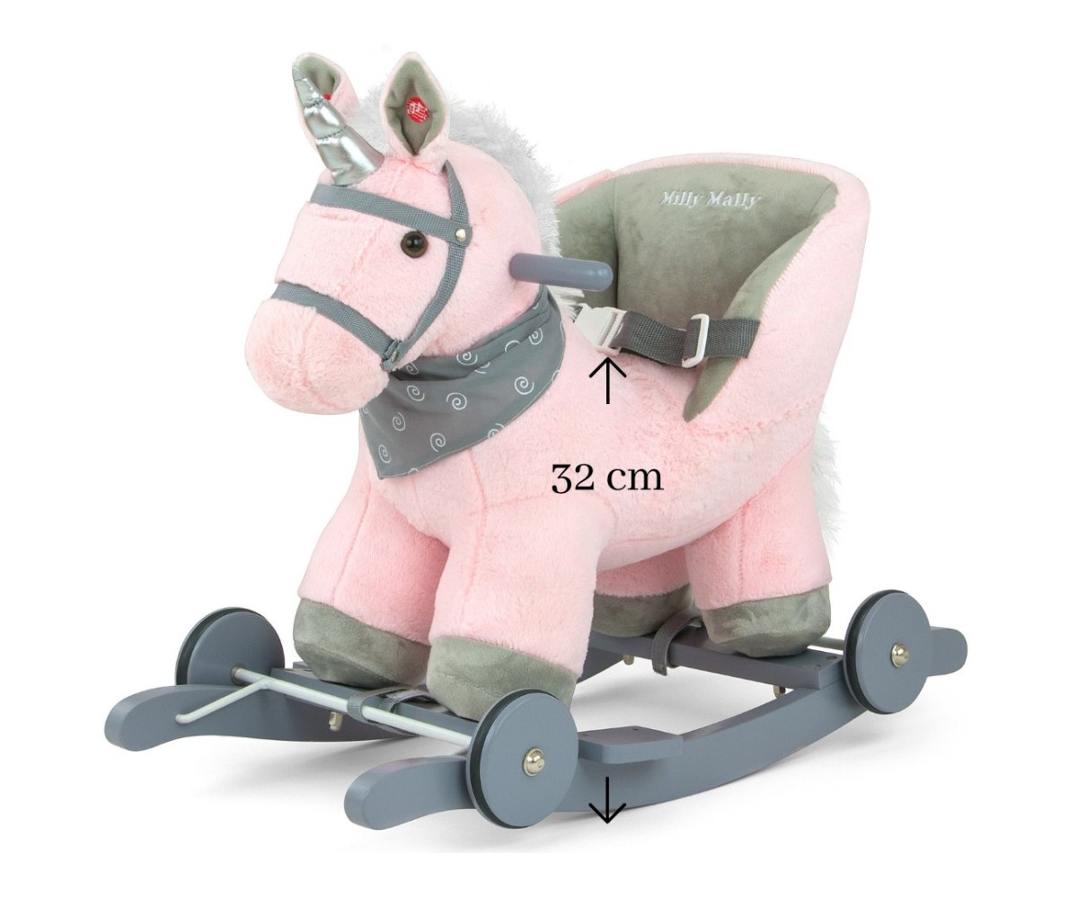 Koń na biegunach dla dzieci Polly Milly Mally różowy