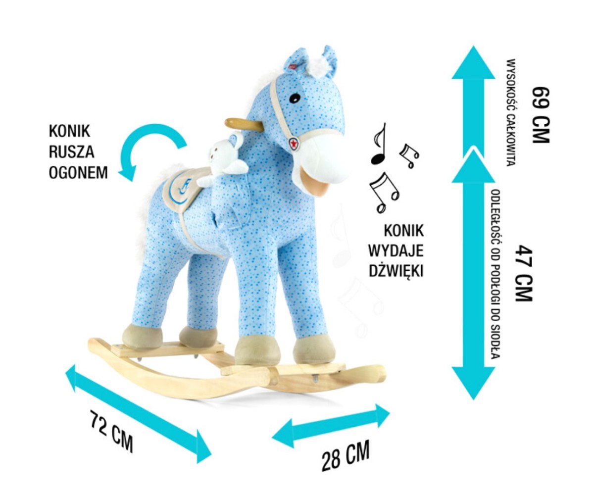 Koń na biegunach dla dzieci Pony Milly Mally niebieski