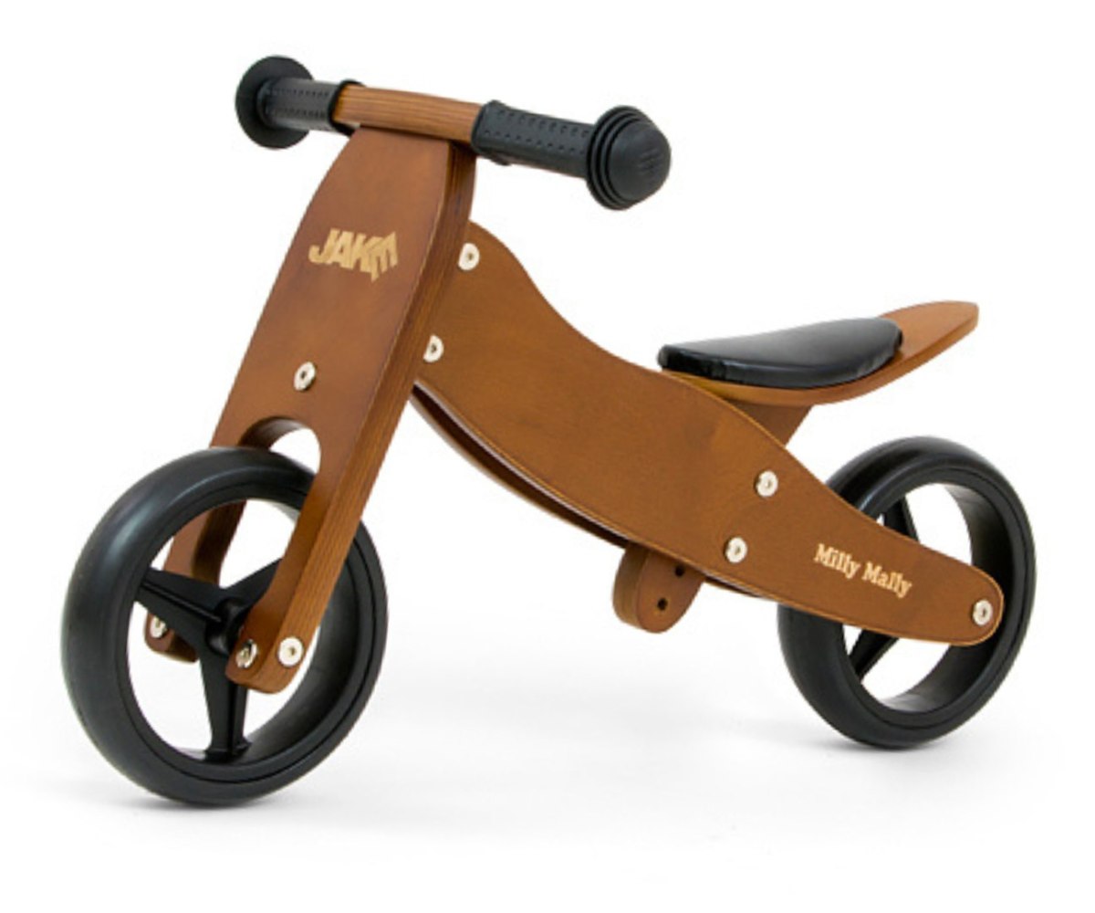 Drewniany rowerek biegowy trójkołowy dla dzieci Dark Natural Jake Milly Mally