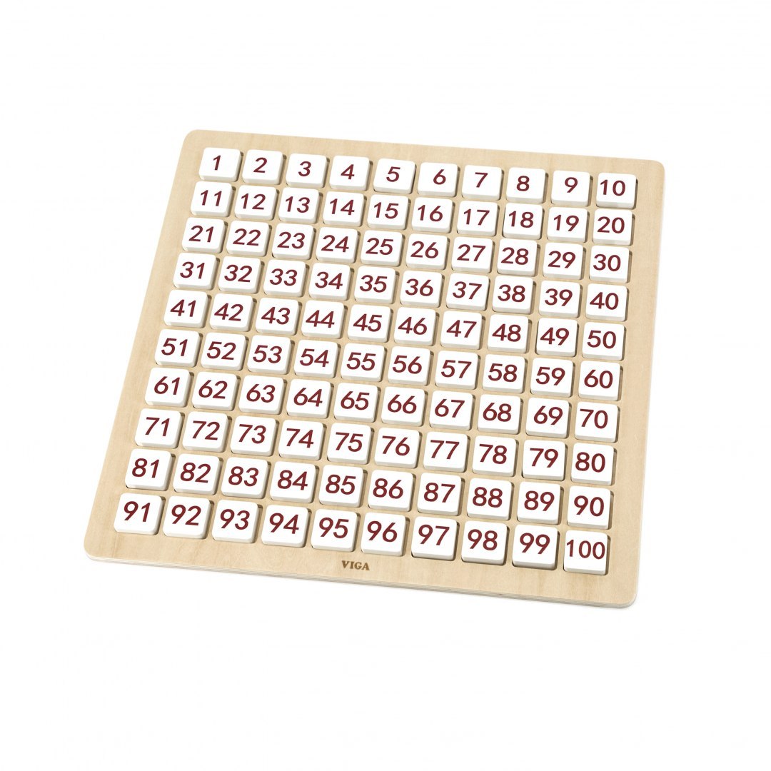 Drewniana tabliczka edukacyjna - matematyka i alfabet Viga
