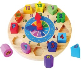 Drewniany edukacyjny zegar - sorter kształtów Viga