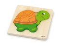Pierwsze drewniane puzzle maluszka - żółwik Viga