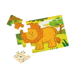 Drewniany zestaw puzzli - safari Viga