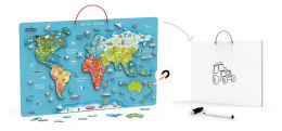 Drewniana tablica 2w1 edukacyjna z magnetyczną mapą świata Viga