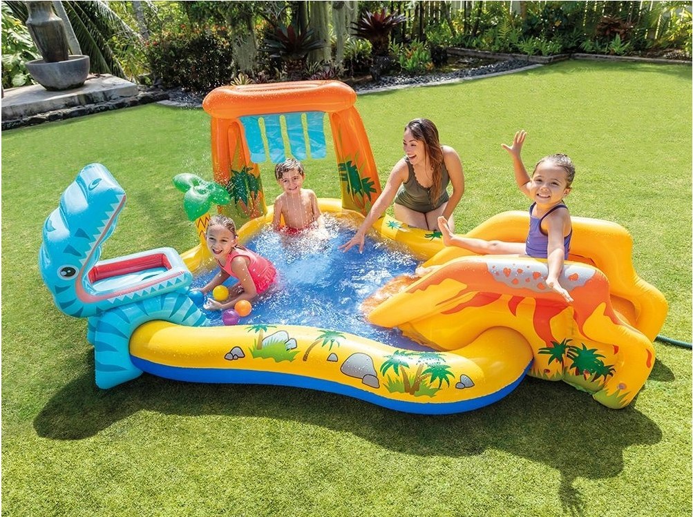Dmuchany basen wodny plac zabaw dino dla dzieci Intex